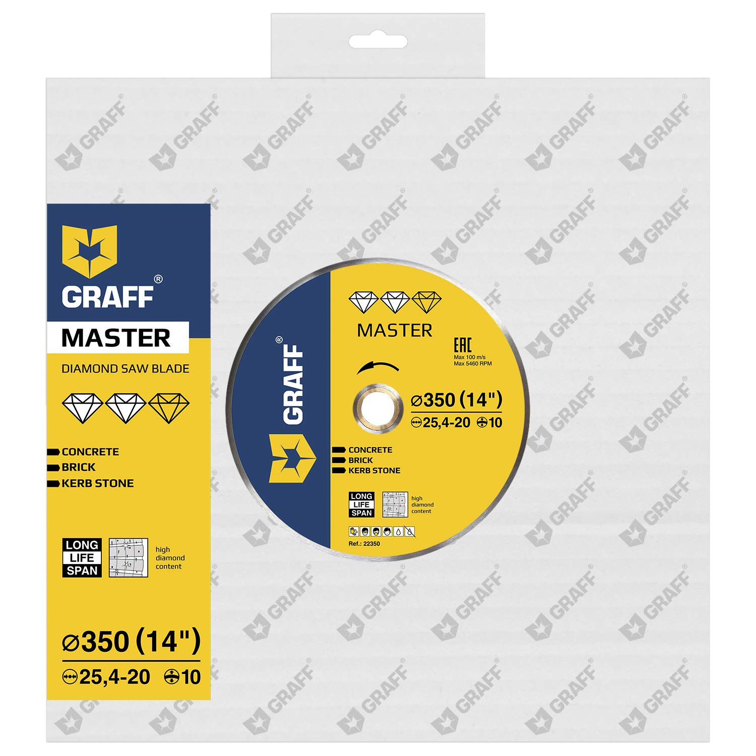 3 PCS Diamond Blade 14 Inch — Professional Diamond Cutting Wheel for Cutting Reinforced Lightweight Concrete, Stone, Granite, Brick, Masonry — Diamond Saw Blade Segment Height 0.394 (10 mm) — GRAFF - Image 6