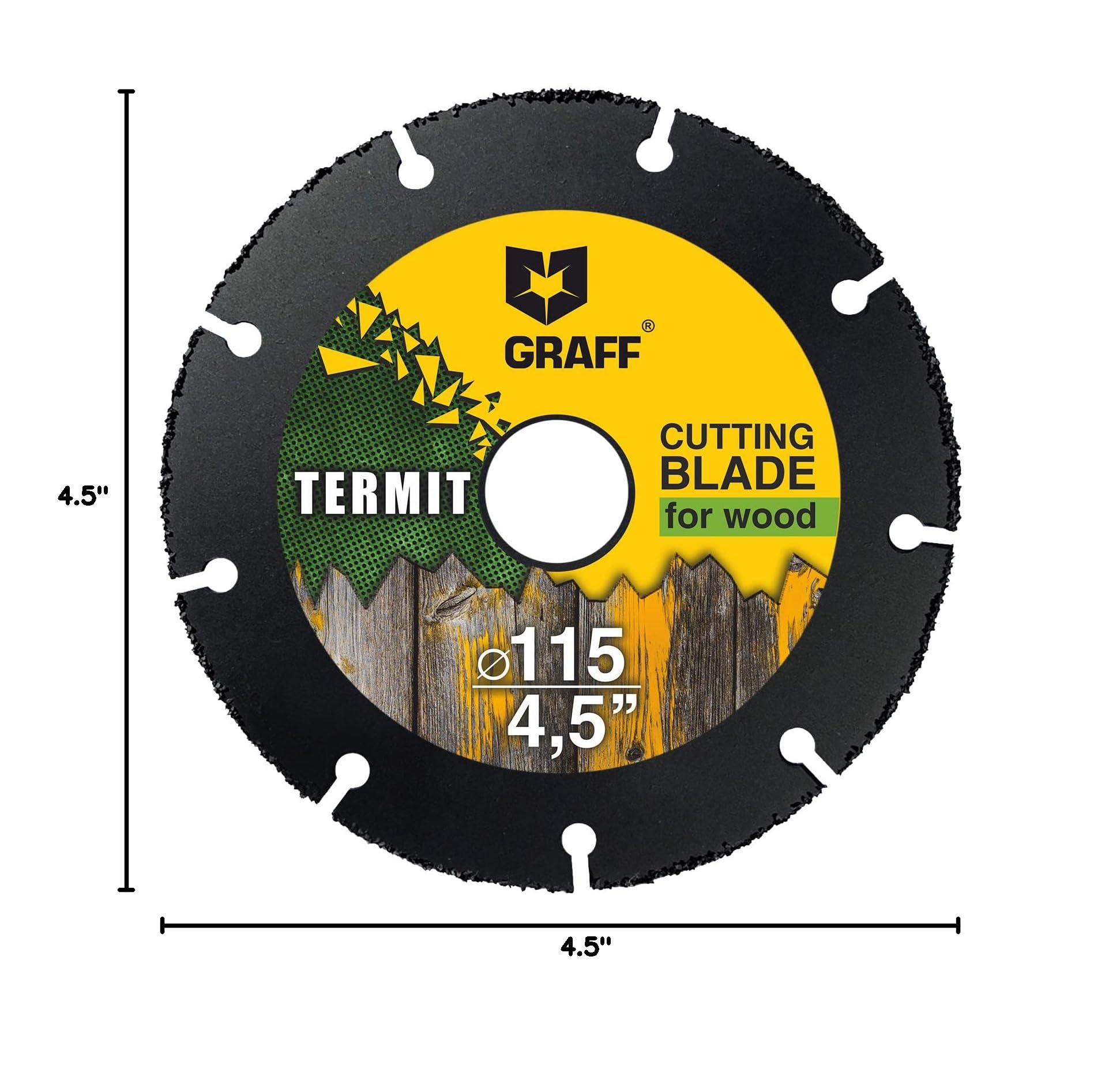 4 1/2 Inch Cut Off Wheel for Wood, Laminate, Plastic - Angle Grinder Wood Cutting Disc 4.5 Inch - Tungsten Carbide - GRAFF Termit 115 mm - Image 6