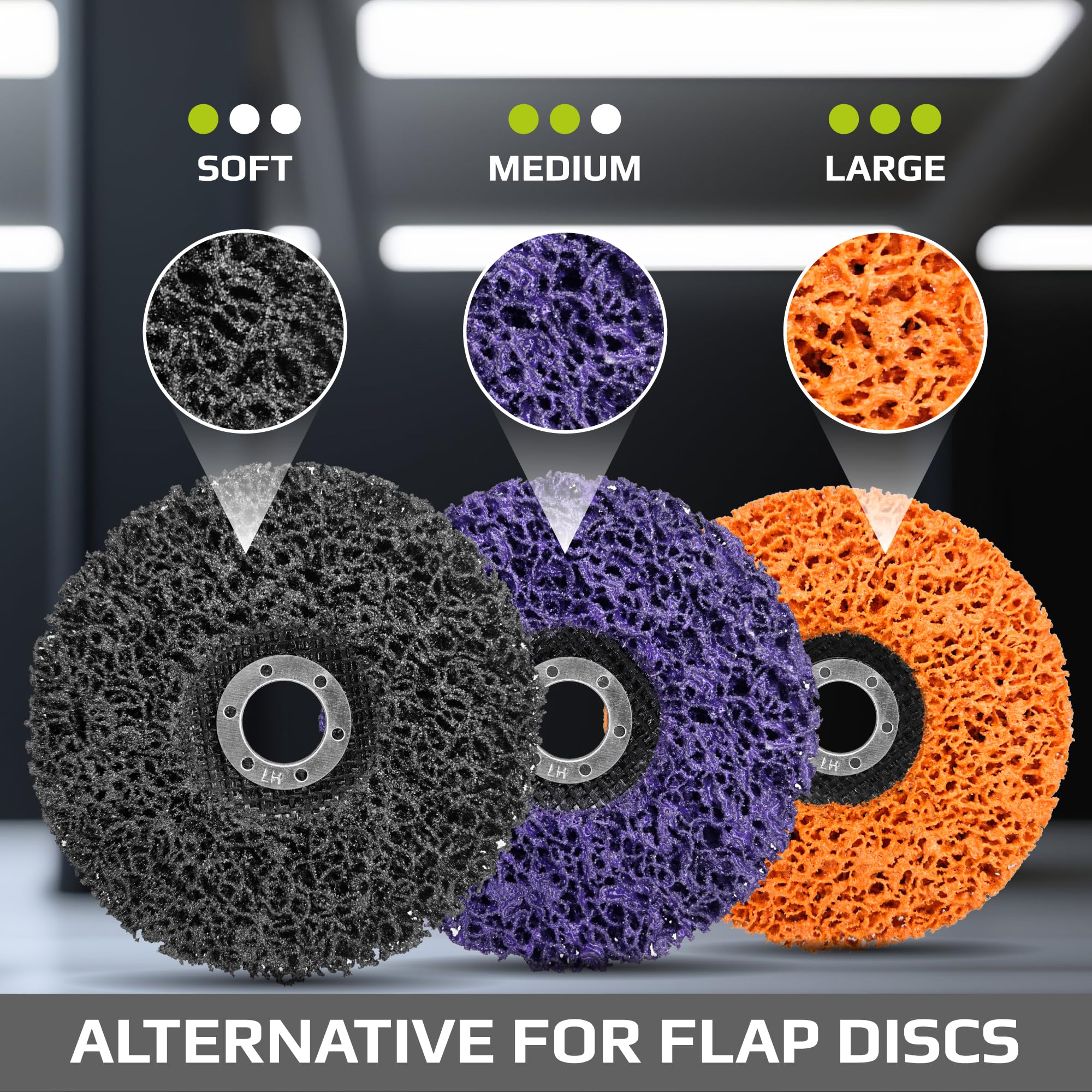 4.5 Inch Paint Stripping Disc - Rust Remover Wheel, Abrasive Discs Rust, Oxidation, Paint Remover Stripper Discs - Soft Strip Discs 4 1/2 for Angle Grinder GRAFF 10 Packs (7/8" Arbor) - Image 3