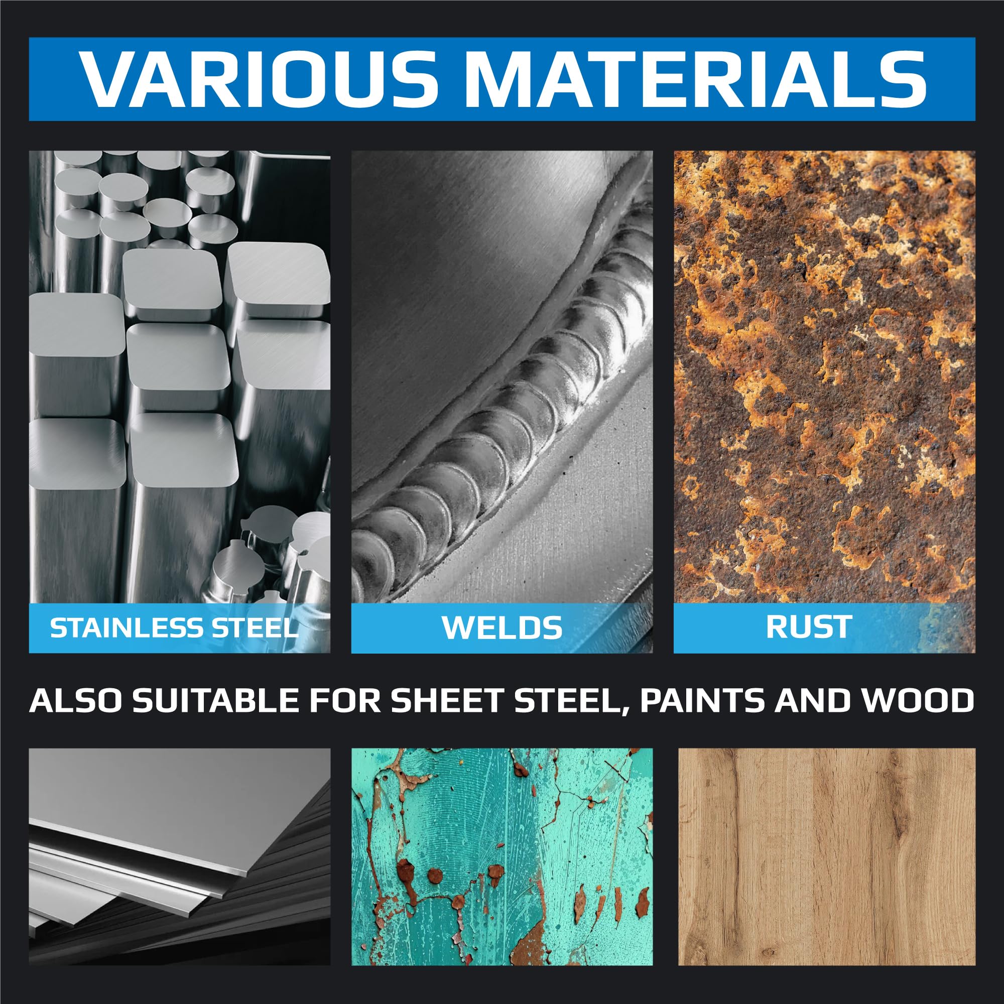 40 Grit Flap Discs 4 1/2 x 7/8-Inch Flap Sanding Disc for Stainless Steel and Sheet Metal - Premium Zirconia Grinding Wheel (10 Pack) GRAFF - Image 4