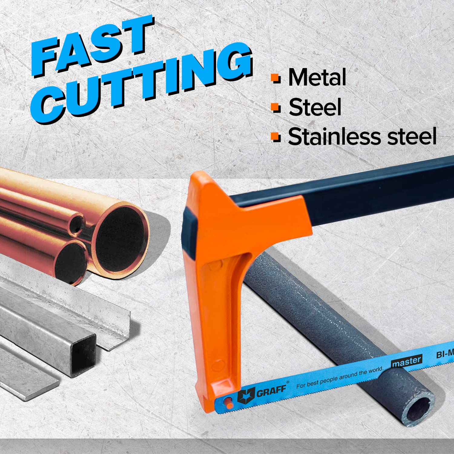 GRAFF Bi-Metal Molybdenum Hacksaw Blades 12 Inch for Metal and Steel Cutting 24 tpi - Handsaw Blades Replacement HSS - Image 5