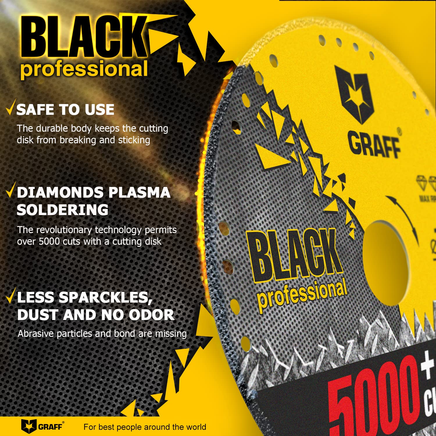 GRAFF Black Cut Off Wheels 4 1/2 Inch - Diamond Metal Cutting Disc for Angle Grinder 4.5 Inch - 60x Longer Wheel Life - Image 6