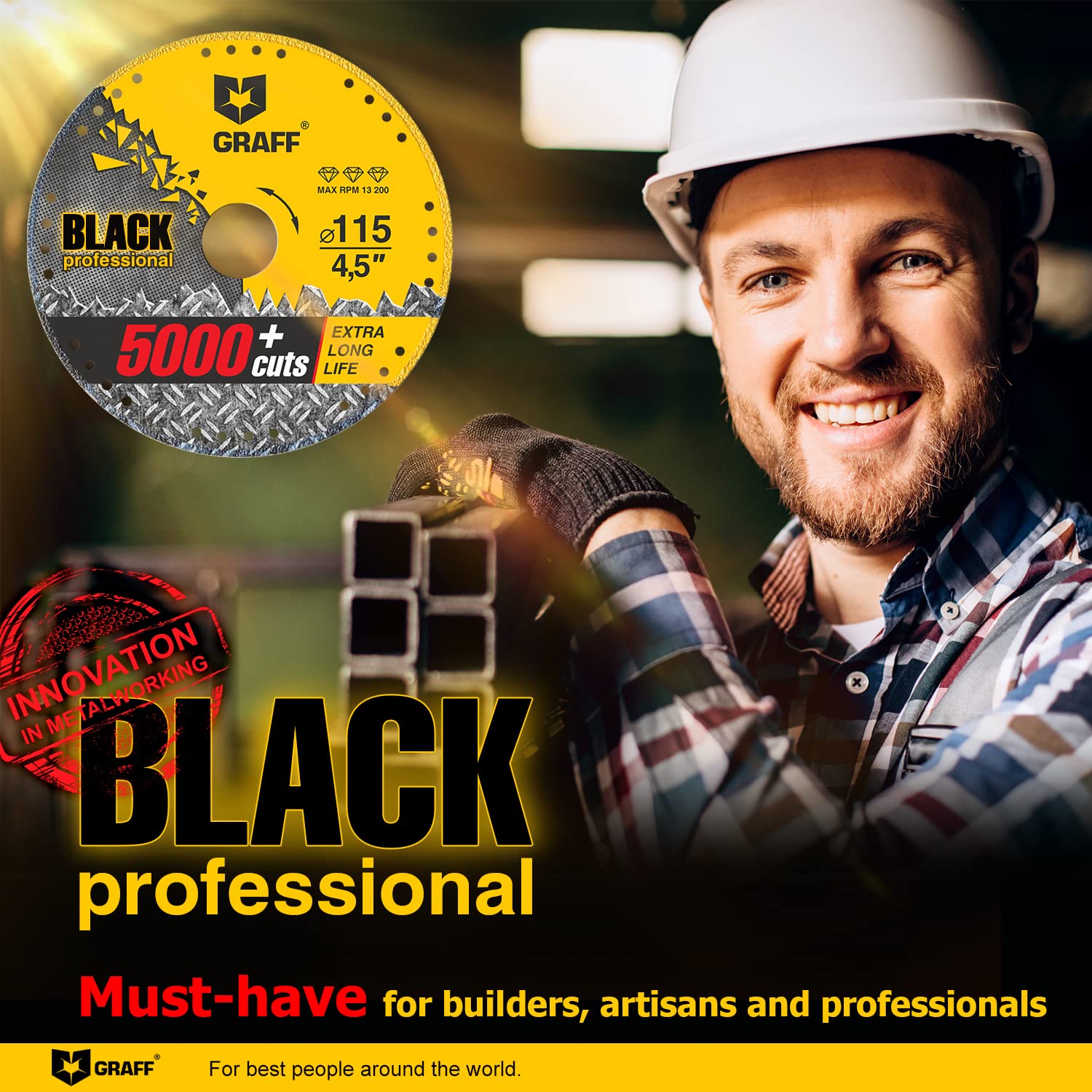 GRAFF Black Cut Off Wheels 4 1/2 Inch - Diamond Metal Cutting Disc for Angle Grinder 4.5 Inch - 60x Longer Wheel Life - Image 7