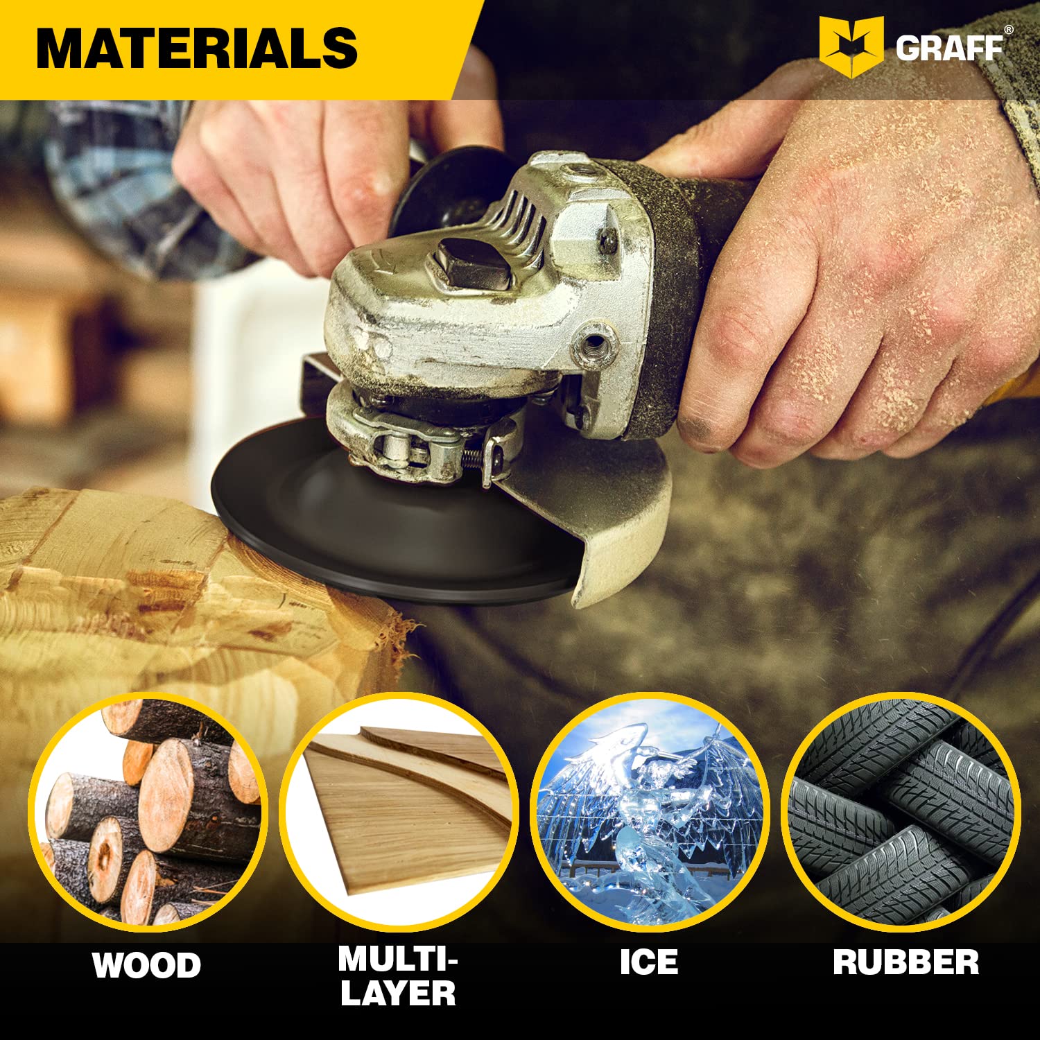 GRAFF Premium Wood Carving Disc 4 Inch for Angle Grinder – Shaping and Grinding Wheel for Wood, Softwood, Hardwood – Woodworking Angle Grinder Attachment with 7/8" – 5/8" Arbor - Image 5