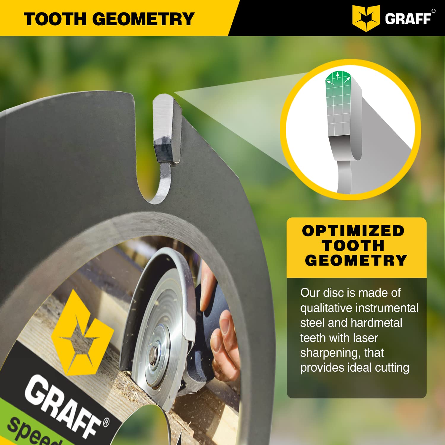 GRAFF SPEEDCUTTER 4-1/2 Inch Wood Carving Disc for Angle Grinder - Circular Saw Blade for Cutting, Sculpting & Shaping - 7/8 Inch Arbor - 115mm - Image 5